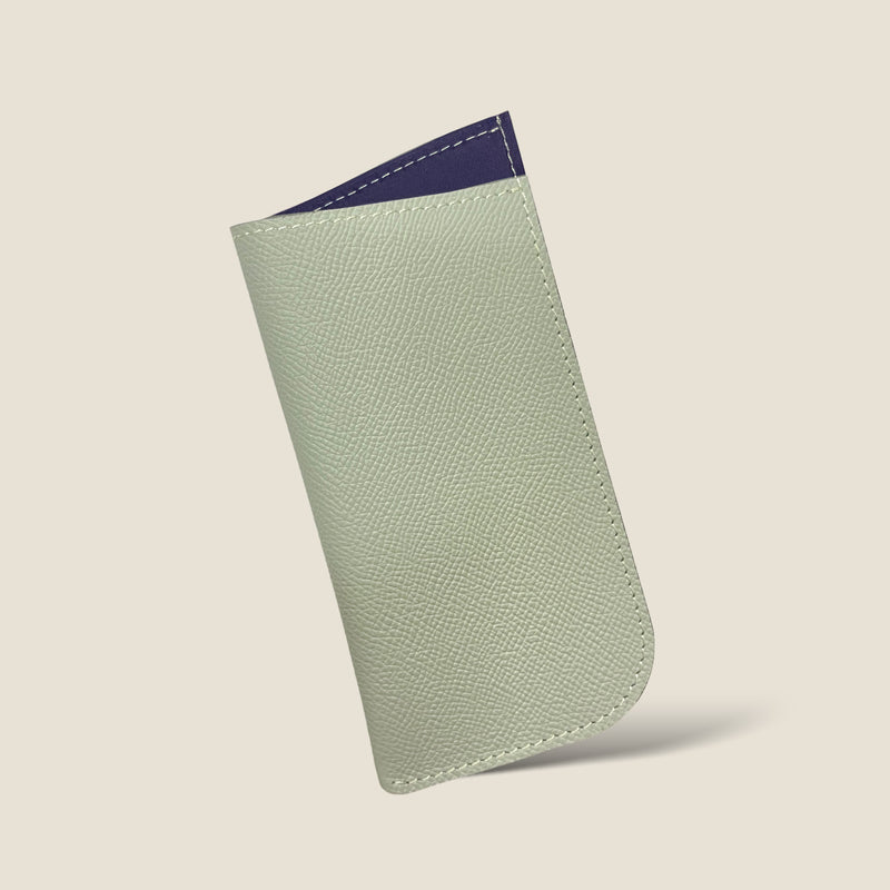 [French calf] <br>Glasses case<br>color: Ice gray