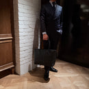 [フレンチカーフ] <br>ロワイヤルMトートバッグ<br>color：ネイビー×ターコイズステッチ×内装レッド