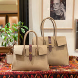 [Shrink leather x croco pattern leather]<br>Voyage L bag<br>color: taupe