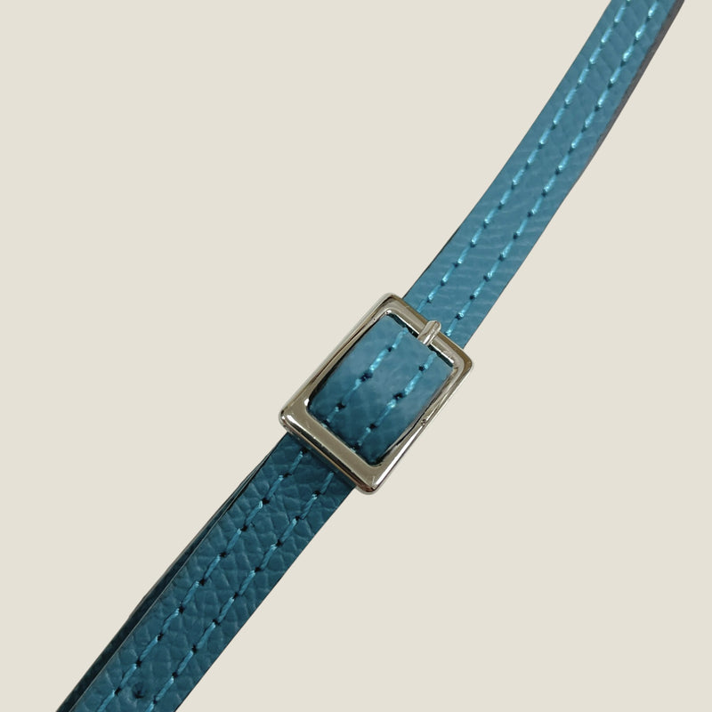 [フレンチカーフ]<br>ボックスサコッシュM<br>color：ジーンブルー
