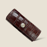 [Croc pattern leather] <br>triple key case<br>color: dark brown