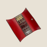 [Croc pattern leather] <br>triple key case<br>color: dark brown
