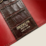 [Croc pattern leather] <br>triple key case<br>color: dark brown