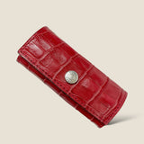 [Croc pattern leather] <br>triple key case<br>color: red
