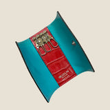 [Croc pattern leather] <br>triple key case<br>color: red
