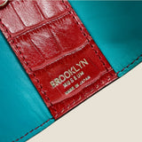 [Croc pattern leather] <br>triple key case<br>color: red
