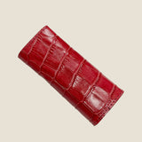 [Croc pattern leather] <br>triple key case<br>color: red