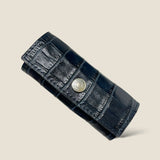 [Croc pattern leather] <br>triple key case<br>color: navy