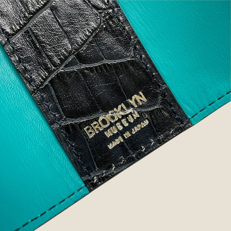 [クロコパターンレザー] <br>三連キーケース<br>color：ネイビー