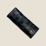 [Croc pattern leather] <br>triple key case<br>color: navy