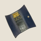 [Croc pattern leather] <br>triple key case<br>color: black