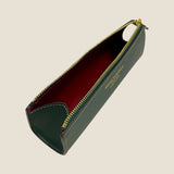 [French calf]<br>zipper pencil case<br>color: dark green