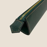 [French calf]<br>zipper pencil case<br>color: dark green