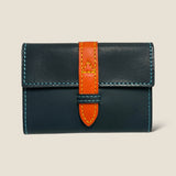 [Yamato] <br>Combi belt card case  <br>color: navy x orange<br>[Made to order]