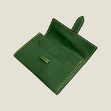 [Yamato] <br>Combi belt card case  <br>Color: Tartan green x Bordeaux