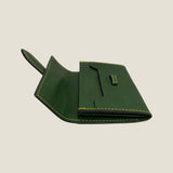 [Yamato] <br>Combi belt card case  <br>Color: Tartan green x Bordeaux