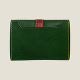 [Yamato] <br>Combi belt card case  <br>Color: Tartan green x Bordeaux