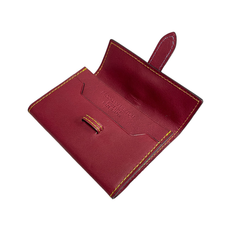 [Yamato] <br>Combination belt card case<br>color: Bordeaux x Yellow