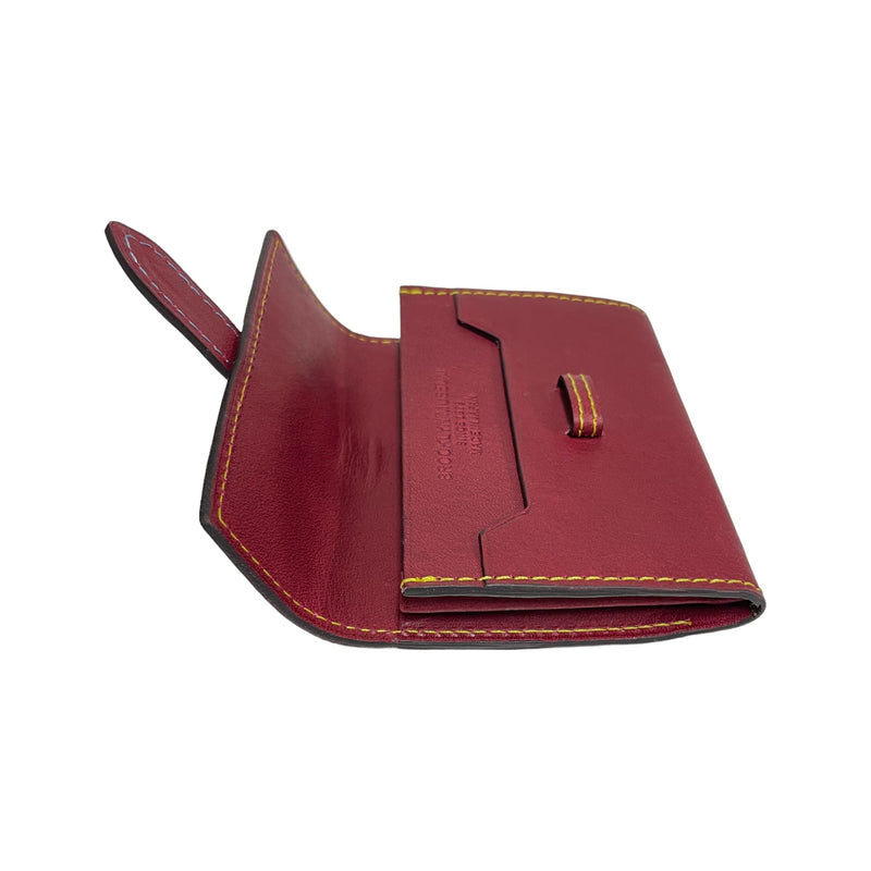 [Yamato] <br>Combination belt card case<br>color: Bordeaux x Yellow