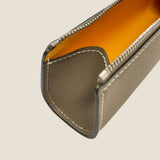 [French calf]<br>zipper pencil case<br>color: taupe
