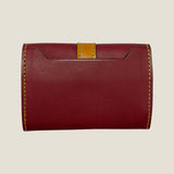 [Yamato] <br>Combi belt card case  <br>color: Bordeaux x yellow