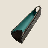 [French calf]<br>zipper pencil case<br>color: dark brown