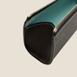 [French calf]<br>zipper pencil case<br>color: dark brown