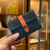 [Yamato] <br>Combi belt card case  <br>color: navy x orange<br>[Made to order]