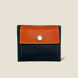 [Yamato] <br>Combi mini snap wallet<br>color: navy x orange<br>[Made to order]