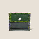 [Yamato] <br>Combi mini snap wallet<br>color: gray x tartan green<br>[Made to order]