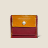 [Yamato] <br>Combi mini snap wallet<br>color: Bordeaux x yellow<br>[Made to order]