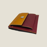 [Yamato] <br>Combi mini snap wallet<br>color: Bordeaux x yellow<br>[Made to order]