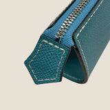 [French calf]<br>zipper pencil case<br>color: Jean blue