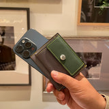 [Yamato] <br>Combi mini snap wallet<br>color: gray x tartan green<br>[Made to order]