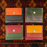 [Yamato] <br>Combi mini snap wallet<br>color: Bordeaux x yellow<br>[Made to order]