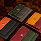 [Yamato] <br>Combi mini snap wallet<br>color: Bordeaux x yellow<br>[Made to order]