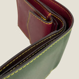 [Yamato] <br>Combi International Wallet<br>Color: Tartan green x Bordeaux