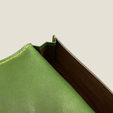 [Yamato] <br>Combi belt card case  <br>Color: Tartan green x Bordeaux