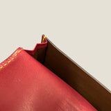 [Yamato] <br>Combi belt card case  <br>color: Bordeaux x yellow