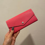 [フレンチカーフ] <br>フラップロングウォレット<br>color：ピンクアザレ<br>【ご予約受付中：お届け目安３ヶ月程】