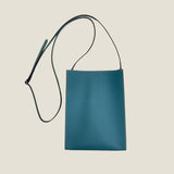 [French calf]<br>Box sacoche L<br>color: Jean blue