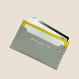 [French calf] <br>compact card case<br>Color: Ice gray x lemon