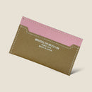 [フレンチカーフ] <br>コンパクトカードケース<br>color：トープ×モーヴピンク