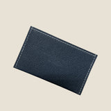 [French calf] <br>compact card case<br>color: navy x taupe