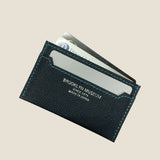 [French calf] <br>compact card case<br>color: navy