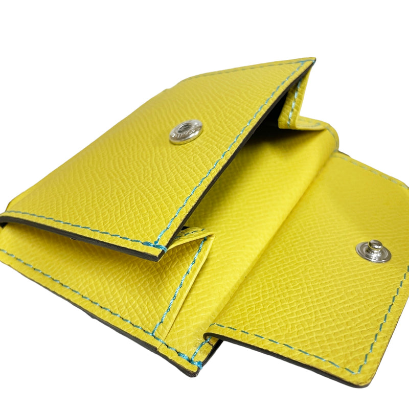 [French calf] <br>Mini -snap wallet<br>color: Lemon yellow<br>【Build-to-order manufacturing】