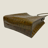 [Croc pattern]<br>Box sacoche L<br>color: khaki