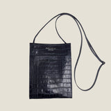 [Croc pattern]<br>Box sacoche L<br>color: navy