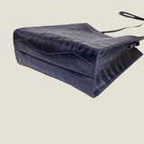 [Croc pattern]<br>Box sacoche L<br>color: navy