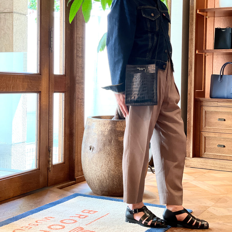 [Croco pattern]<br>Box Sacoche L<br>color: Navy